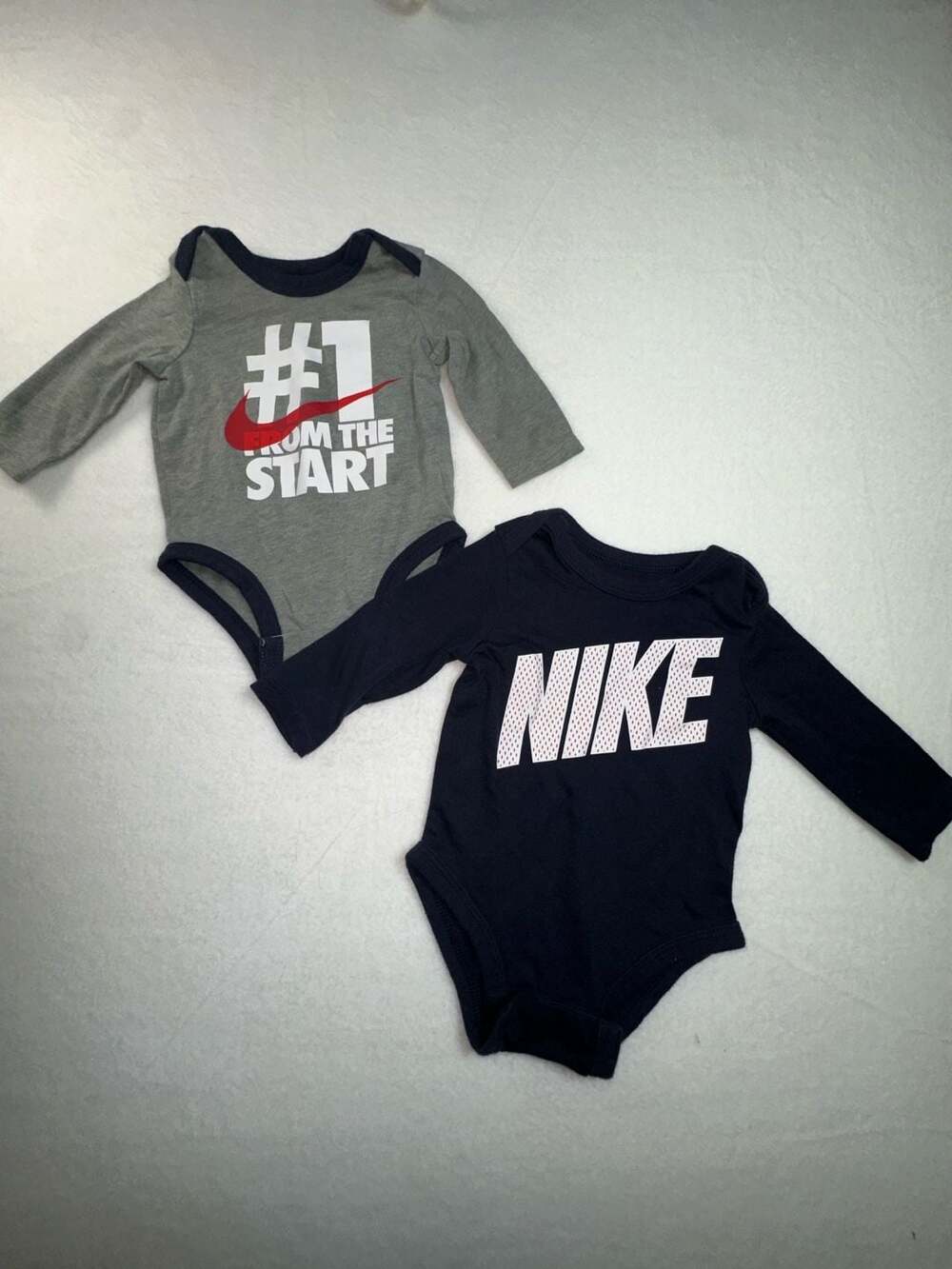 Nike Infant Long Sleeve Bodysuits, Set of 2
